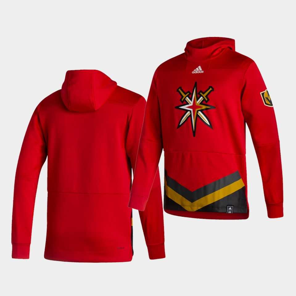 Men Vegas Golden Knights Blank Red NHL 2021 Adidas Pullover Hoodie Jersey